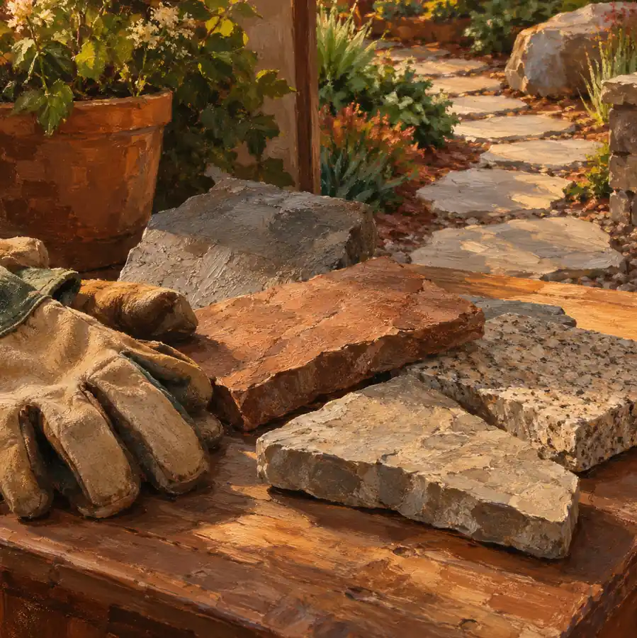 Illustration of landscaping businesses equipment and workspace